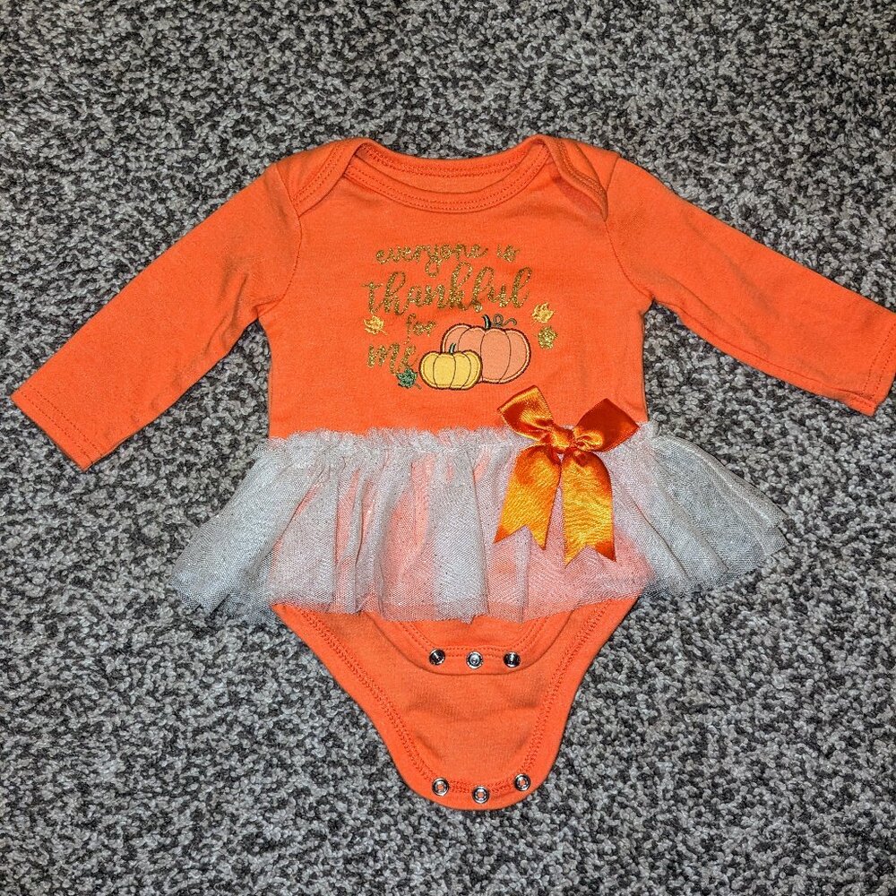 Baby Essentials Girls Thanksgiving Onesie w/ Tutu, 0-3m